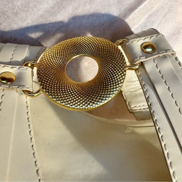 Anne Klein Cream Sandals with Gold Accent - Picture 12 of 16